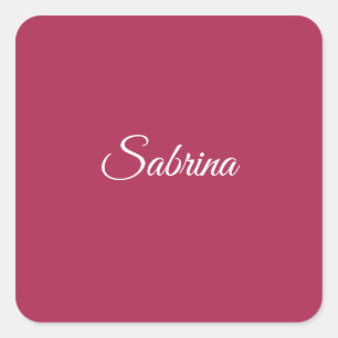 Adesivo Quadrado Monograma minimalista rosa cereja