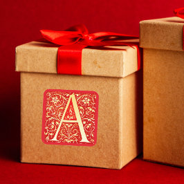 Adesivo Quadrado Monograma ornamental antigo - A maiúsculo