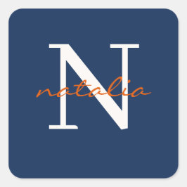 Adesivo Quadrado monograma personalizado