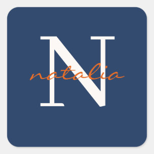 Adesivo Quadrado monograma personalizado