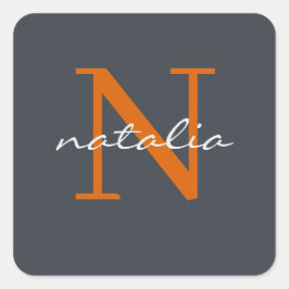 Adesivo Quadrado monograma personalizado