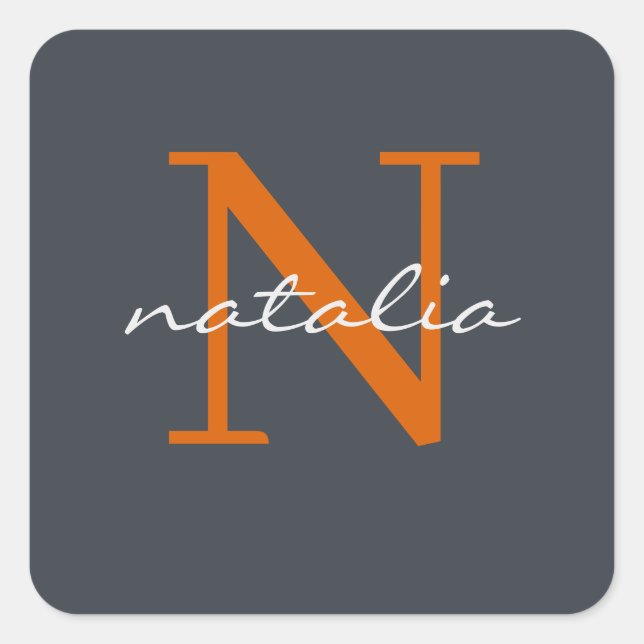 Adesivo Quadrado monograma personalizado (Frente)