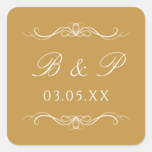 Adesivo Quadrado Monograma Personalizado Moderno Elegante Redemoinh