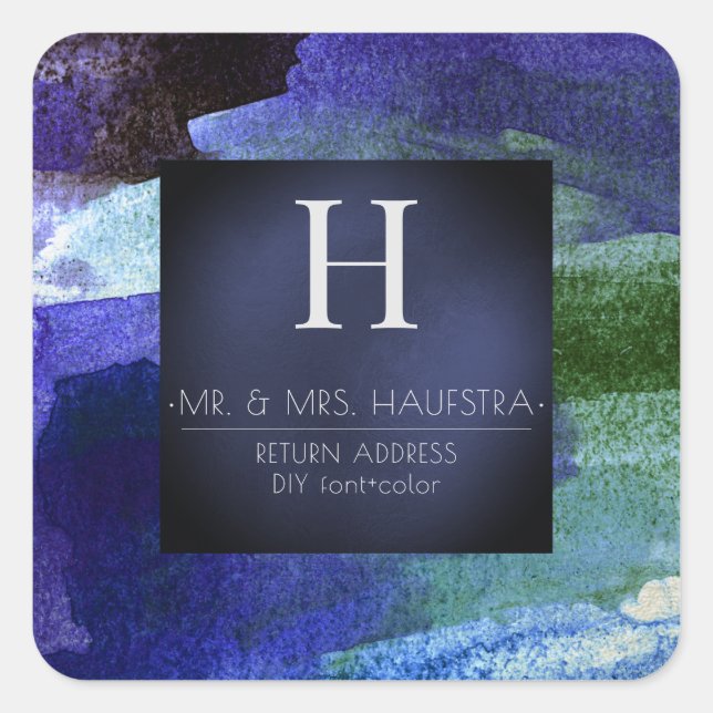 Adesivo Quadrado Monograma PixDezines, Blush+Prata+Bloco de Cores V (Frente)