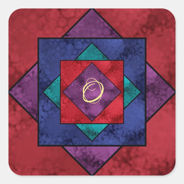 Adesivo Quadrado Monograma Quilt Square (Frente)