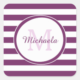 Adesivo Quadrado Monograma Rich Purple com tiras gráficas Chunky