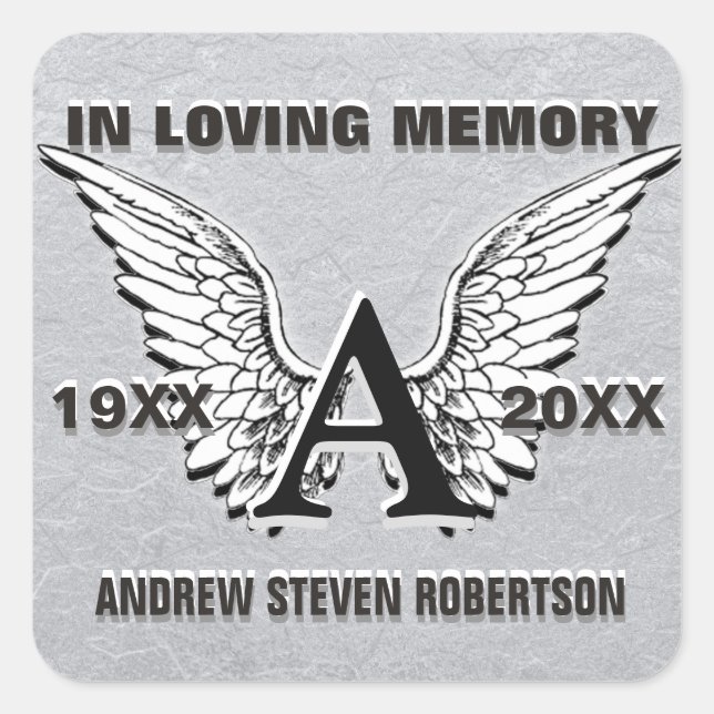 Adesivo Quadrado Monograma Sticker Silver (Frente)