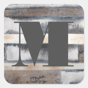 Adesivo Quadrado Monograma   Terra e fumaça I
