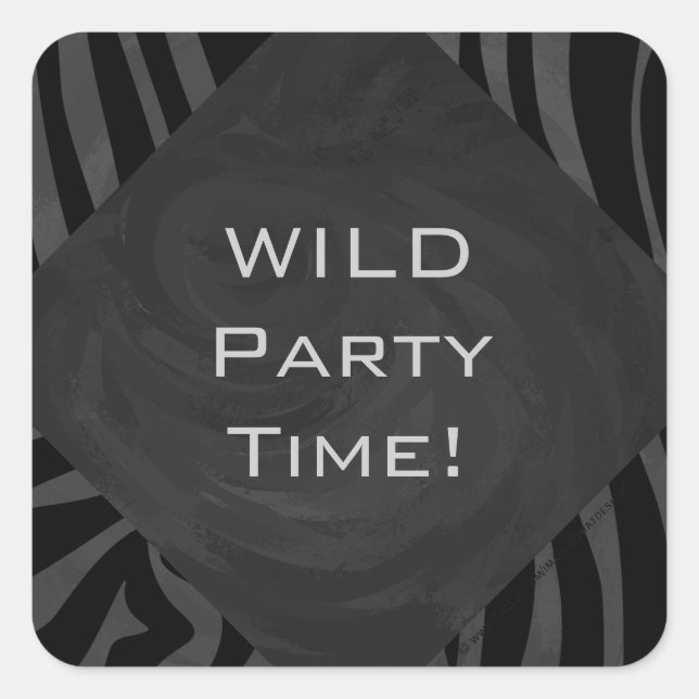 Adesivo Quadrado Monograma Zebra Black e Cinzas (Frente)