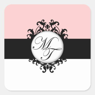 Adesivo Quadrado Monogramas negros chineses MT Damask Labs