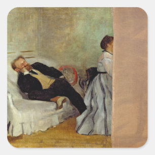 Adesivo Quadrado Monsieur de Edgar Degas   e senhora Edouard Manet