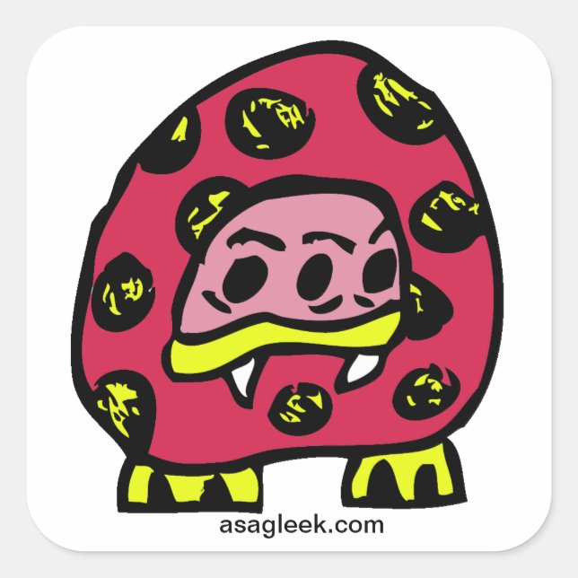 Adesivo Quadrado Monster Ladybug Sticker (Frente)