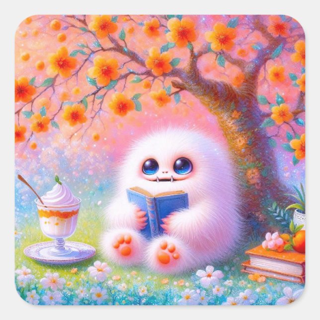 Adesivo Quadrado Monster Reader Stickers (Frente)