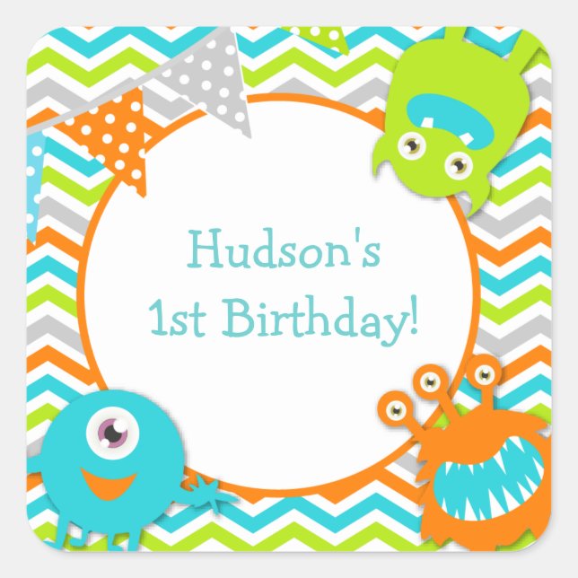 Adesivo Quadrado Monster Stickers (Frente)