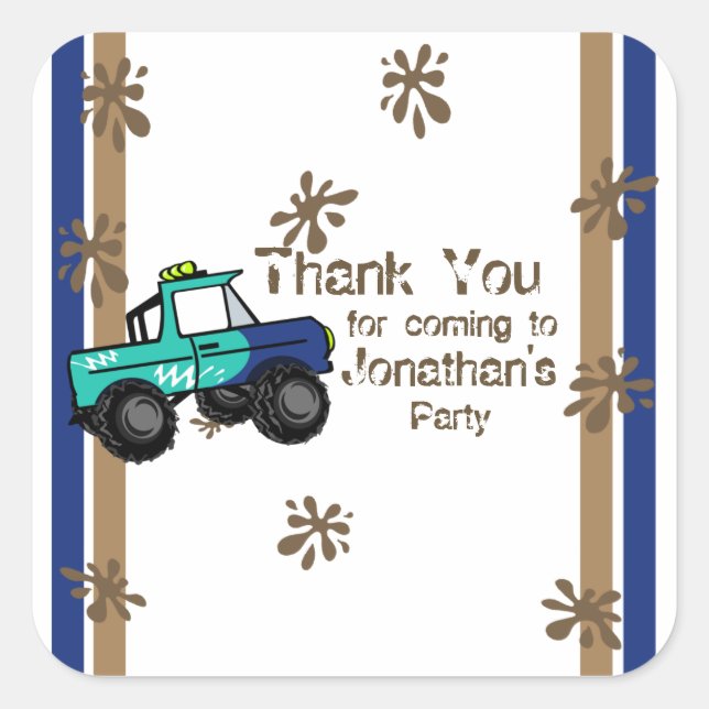 Adesivo Quadrado Monster Truck (Frente)