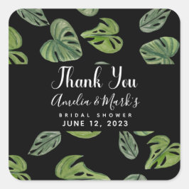 Adesivo Quadrado Monstera Adansonii Leaf Bridal