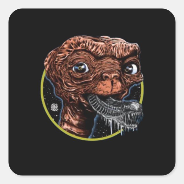 Adesivo Quadrado Monstro de alienígena (Frente)