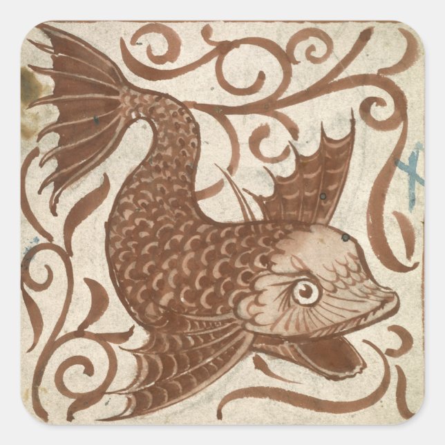 Adesivo Quadrado Monstro do mar (c/c no papel) (Frente)