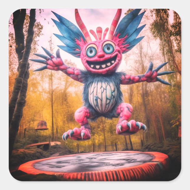 Adesivo Quadrado Monstro do Salto (Frente)