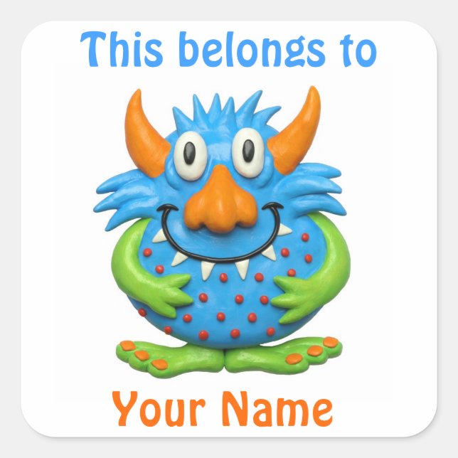 Adesivo Quadrado Monstro Doce (Frente)