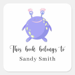 Adesivo Quadrado Monstro - Este livro pertence a