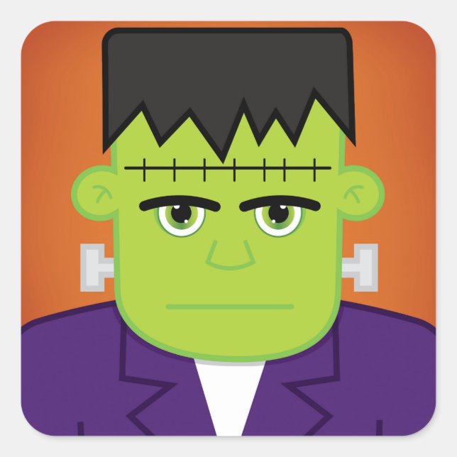 Adesivo Quadrado Monstro verde (Frente)