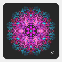 Adesivo Quadrado Monstros e uma flor (padrão abstrato) v1