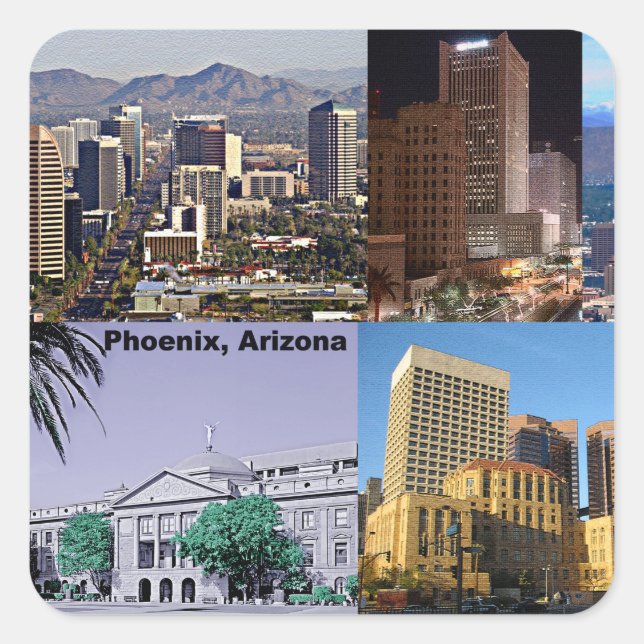 Adesivo Quadrado Montagem de Arizona Phoenix (Frente)