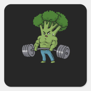 Adesivo Quadrado Montagem de Malhação de Broccoli Gym com Dedica