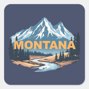 Adesivo Quadrado Montana Estados Unidos da América