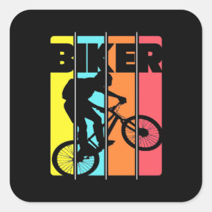 Adesivo Quadrado Montanha - Biker - Vintage