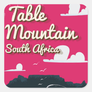 Adesivo Quadrado Montanha da Mesa África do Sul Cartaz de viagem vi
