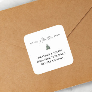 Adesivo Quadrado Montanha Que A Aventura Comece A Devolver Endereço