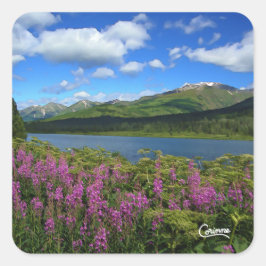 Adesivo Quadrado Montanhas Chugach - Autocolantes
