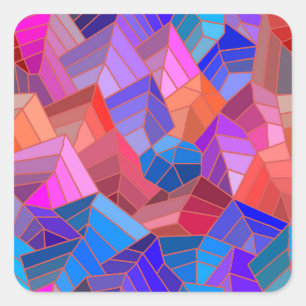 Adesivo Quadrado Montanhas de Fantasia Vista do Céu