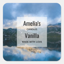 Adesivo Quadrado Montanhas e lago Natureza Cênica - Empresa de Vela