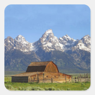 Adesivo Quadrado Montanhas Grand Teton