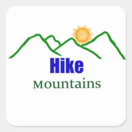 Adesivo Quadrado Montanhas Hike Silhouter Sticker