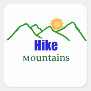 Adesivo Quadrado Montanhas Hike Silhouter Sticker