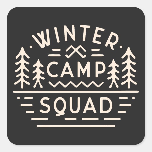 Adesivo Quadrado Montanhas-montanhas-de-esquadra de acampamento de  (Frente)