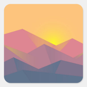 Adesivo Quadrado Montanhas Russas Minimalista Geométrico