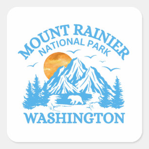 Adesivo Quadrado monte rainier national park Men's Basic T-Shirt