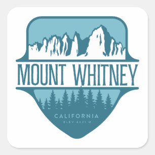 Adesivo Quadrado Monte Whitney design de crista de montanha Califór