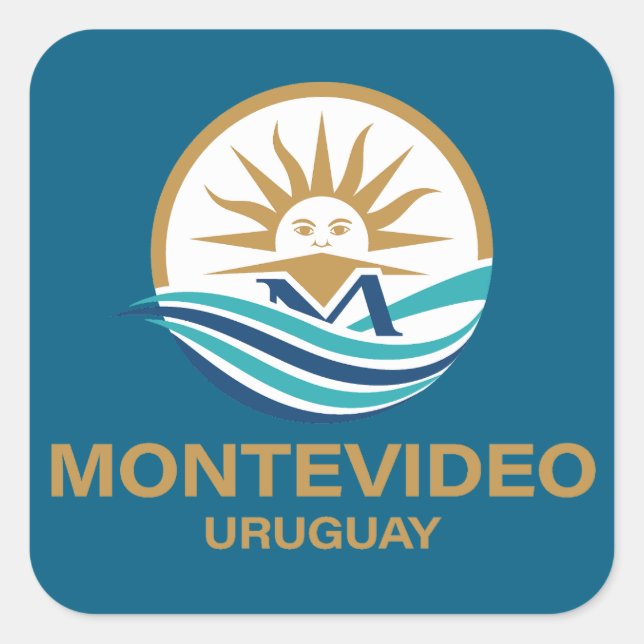 Adesivo Quadrado Montevideo Uruguay South America (Frente)