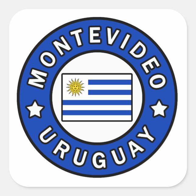Adesivo Quadrado Montevidéu Uruguai (Frente)
