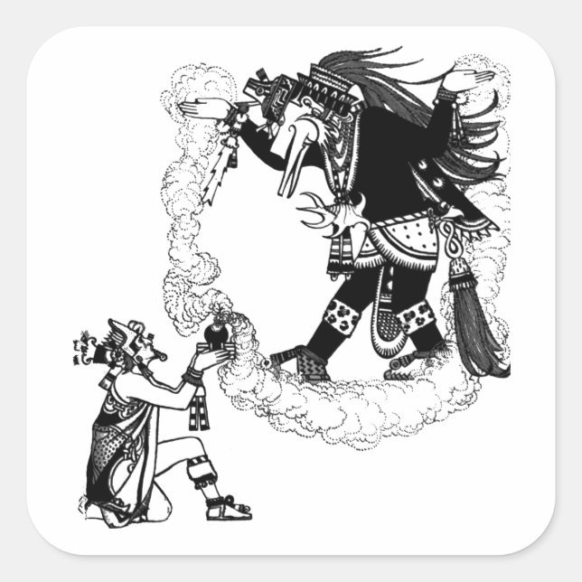 Adesivo Quadrado Montezuma Oferecendo Arte Antiga do México (Frente)