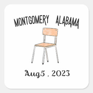 Adesivo Quadrado Montgomery Alabama lutou contra o riverboat brawl