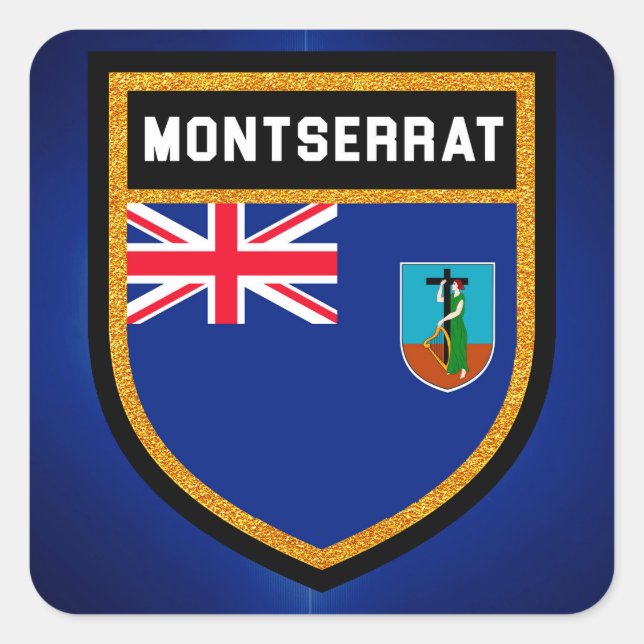 Adesivo Quadrado Montserrat Flag (Frente)