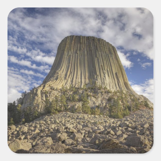 Adesivo Quadrado Monumento Nacional Devils Tower (Frente)