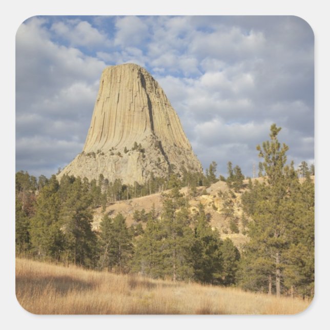 Adesivo Quadrado Monumento Nacional Devils Tower (Frente)